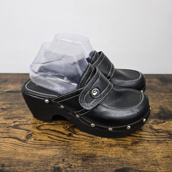 Fashion Bug Shoes - VTG Fashion Bug Platform Clogs Size 9 Chunky Y2K 90s Studded Bratz Grunge Goth